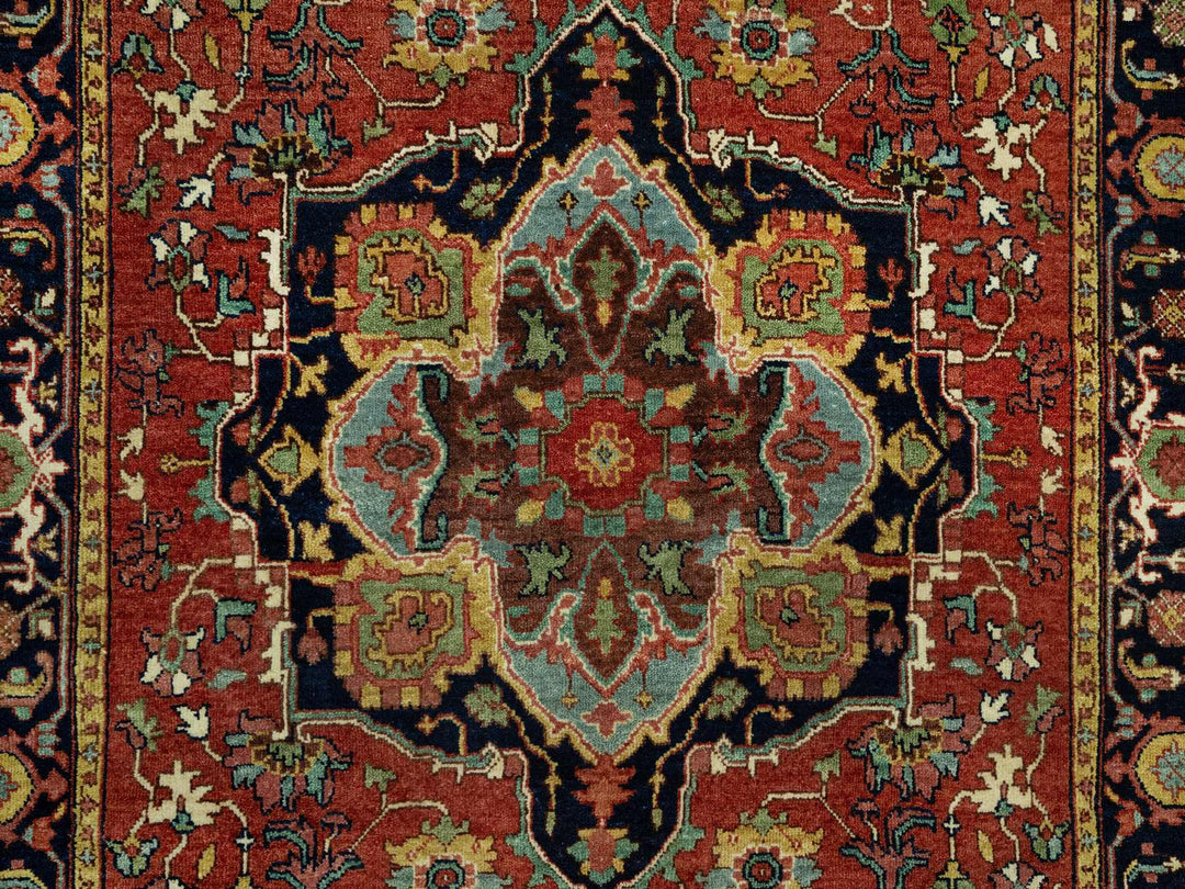 3'10" x 10'2" New Hand Knotted Red Wool Runner Oriental Rug - MOA10290664