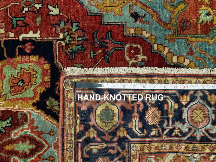 3'10" x 10'2" New Hand Knotted Red Wool Runner Oriental Rug - MOA10290664
