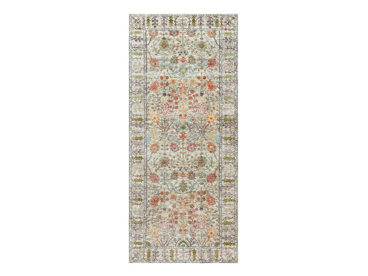 4'2" x 9'11" New Hand Knotted Beige Wool & Silk Runner Oriental Rug - MOA10290675