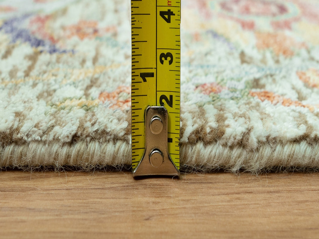 2'7" x 17'11" New Hand Knotted Ivory Wool & Silk Runner Oriental Rug - MOA10290681