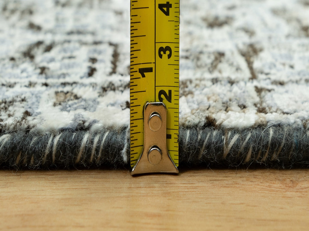 2'4" x 8'1" New Hand Knotted Brown Wool & Silk Runner Oriental Rug - MOA10290684