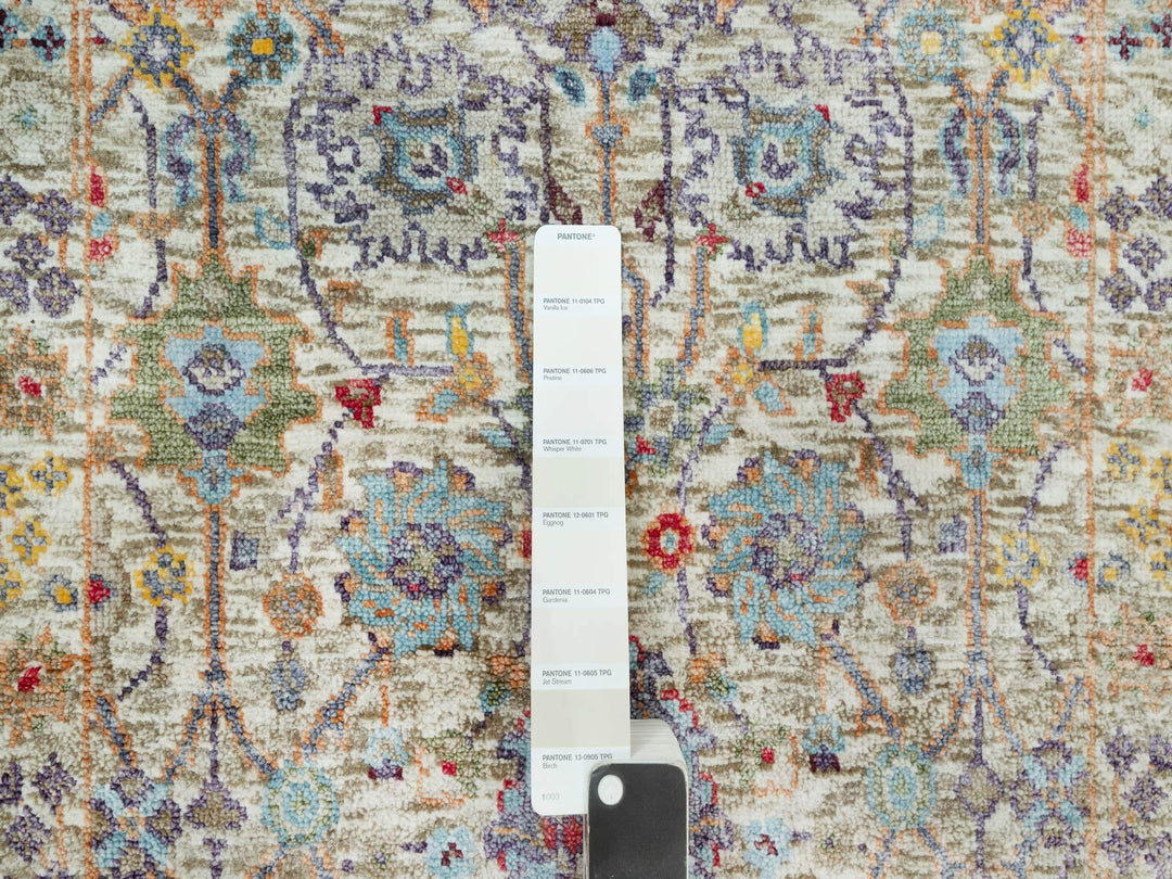 2'0" x 3'0" New Hand Knotted Ivory Wool & Silk Rectangle Oriental Rug - MOA10290694