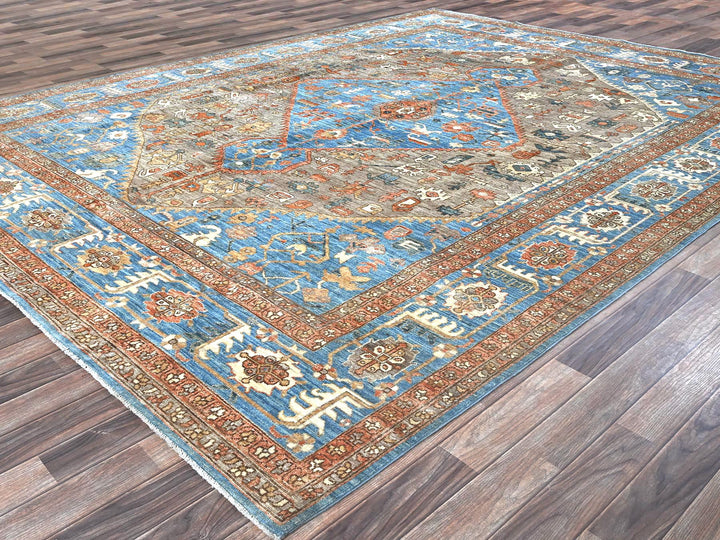 9'2" x 12'3" New Hand Knotted Brown Wool Rectangle Oriental Rug - MOA102906