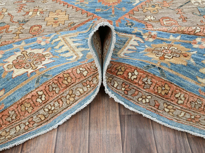 9'2" x 12'3" New Hand Knotted Brown Wool Rectangle Oriental Rug - MOA102906