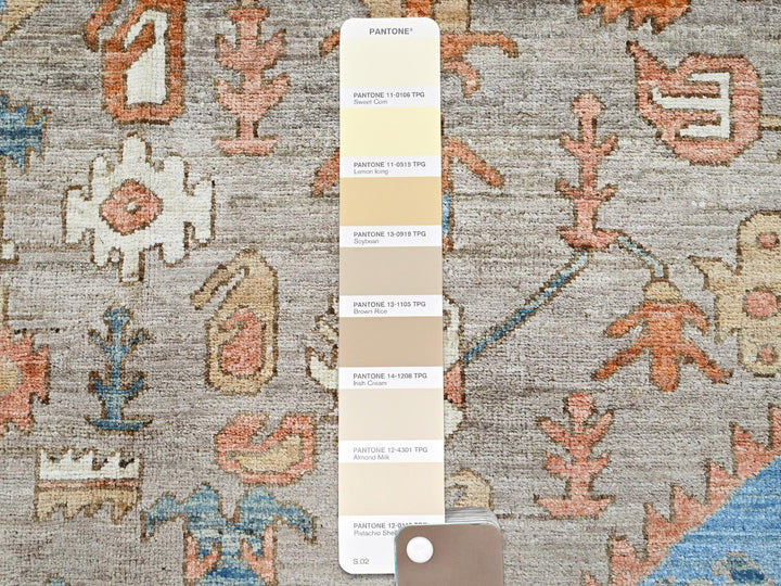 9'2" x 12'3" New Hand Knotted Brown Wool Rectangle Oriental Rug - MOA102906
