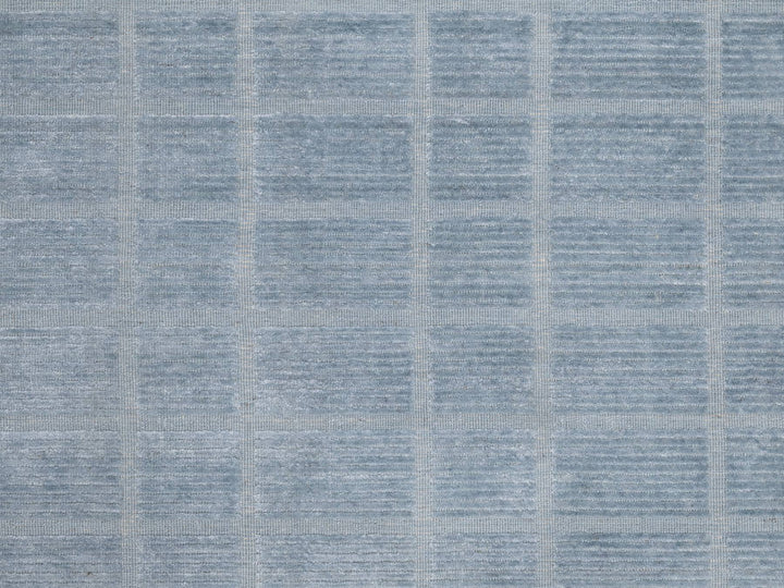 8'2" x 9'10" New Hand Loomed Blue Wool Rectangle Oriental Rug - MOA10290705