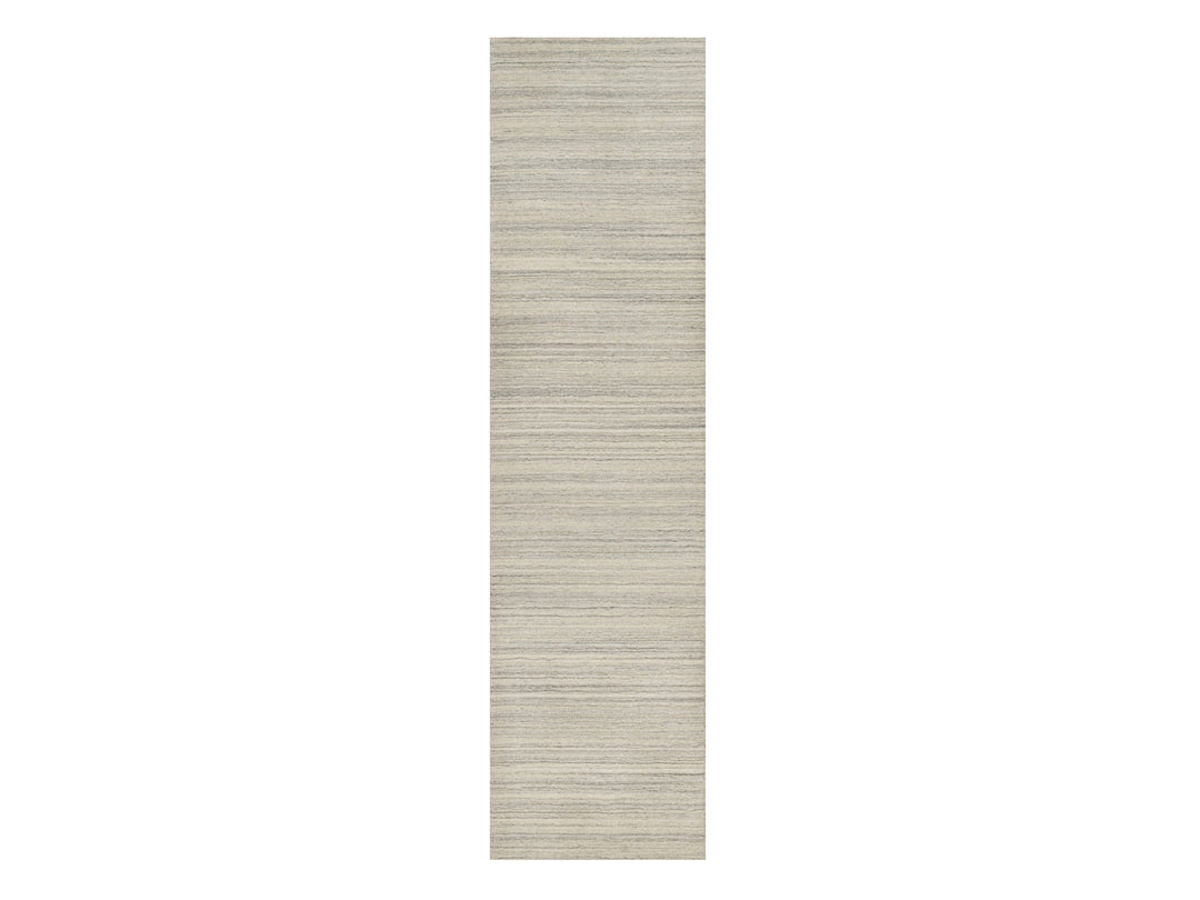 2'6" x 10'0" New Hand Loomed Beige Wool Runner Oriental Rug - MOA10290717