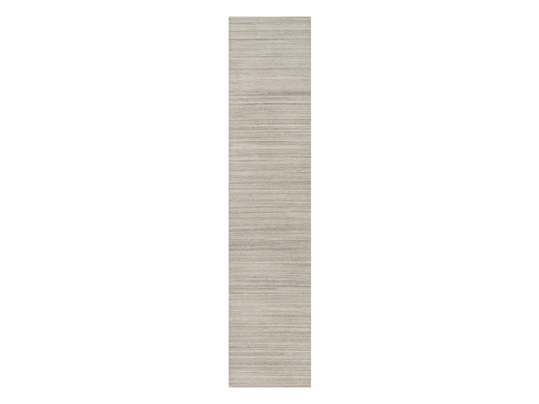 2'7" x 11'10" New Hand Loomed Beige Wool Runner Oriental Rug - MOA10290719
