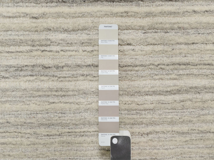 2'7" x 11'10" New Hand Loomed Beige Wool Runner Oriental Rug - MOA10290719