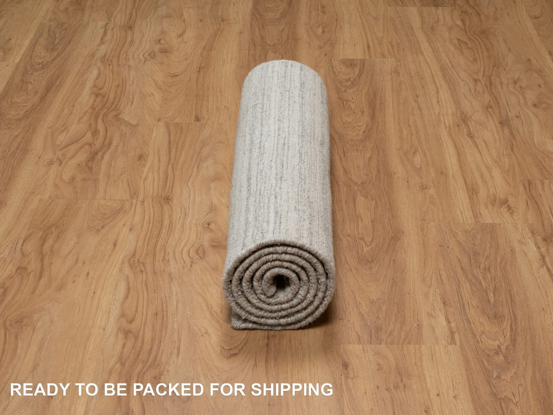 2'8" x 6'0" New Hand Loomed Beige Wool Runner Oriental Rug - MOA10290722