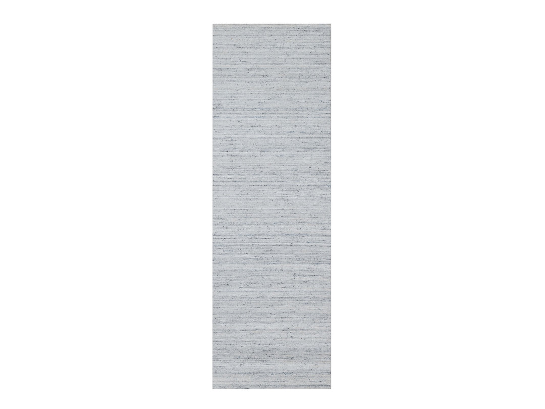 2'7" x 8'0" New Hand Loomed Grey Wool Runner Oriental Rug - MOA10290726