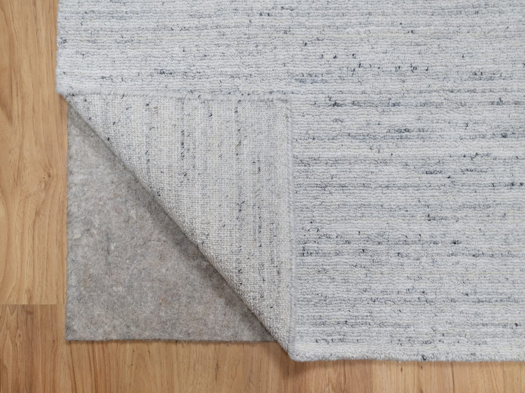 2'7" x 8'0" New Hand Loomed Grey Wool Runner Oriental Rug - MOA10290726