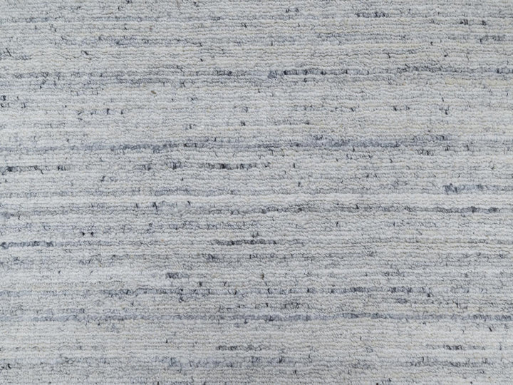 2'7" x 8'0" New Hand Loomed Grey Wool Runner Oriental Rug - MOA10290726