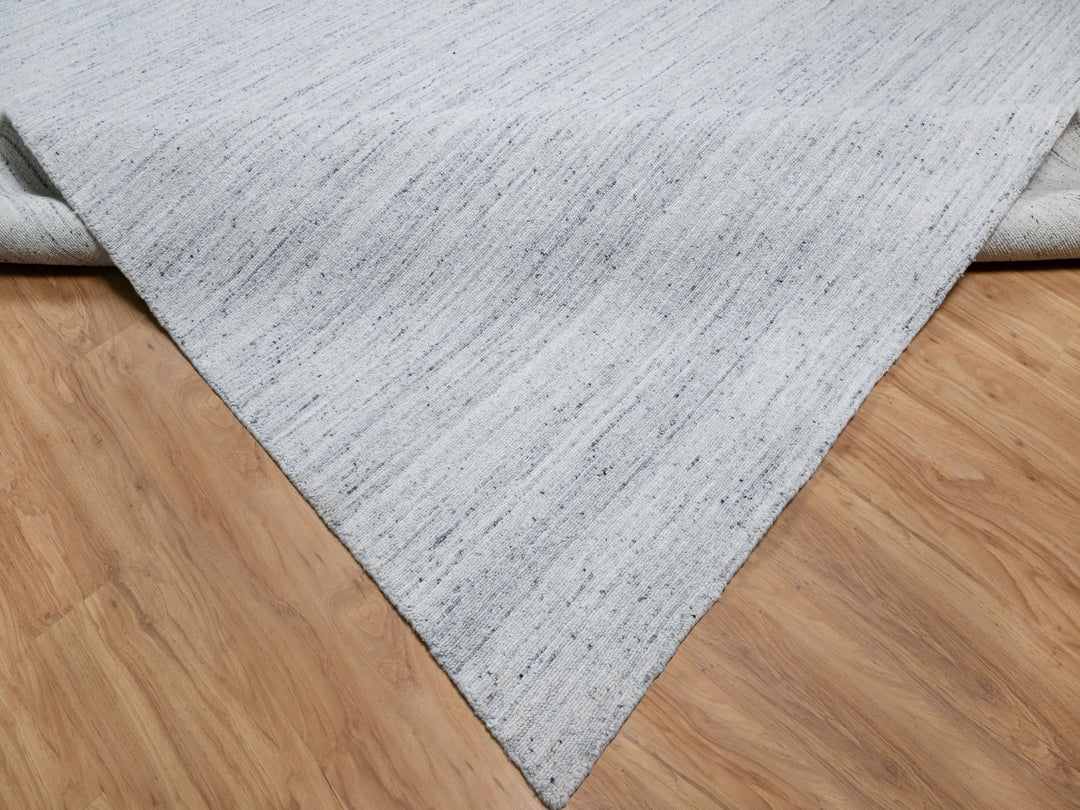 10'0" x 13'10" New Hand Loomed Grey Wool Rectangle Oriental Rug - MOA10290730
