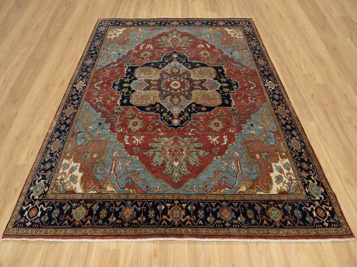 8'1" x 8'1" New Hand Knotted Red Wool Square Oriental Rug - MOA10290731