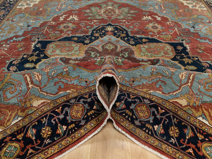 8'1" x 8'1" New Hand Knotted Red Wool Square Oriental Rug - MOA10290731