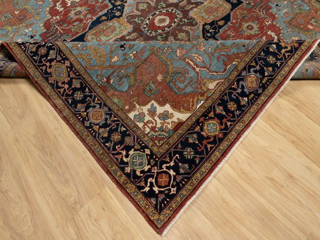 8'1" x 8'1" New Hand Knotted Red Wool Square Oriental Rug - MOA10290731