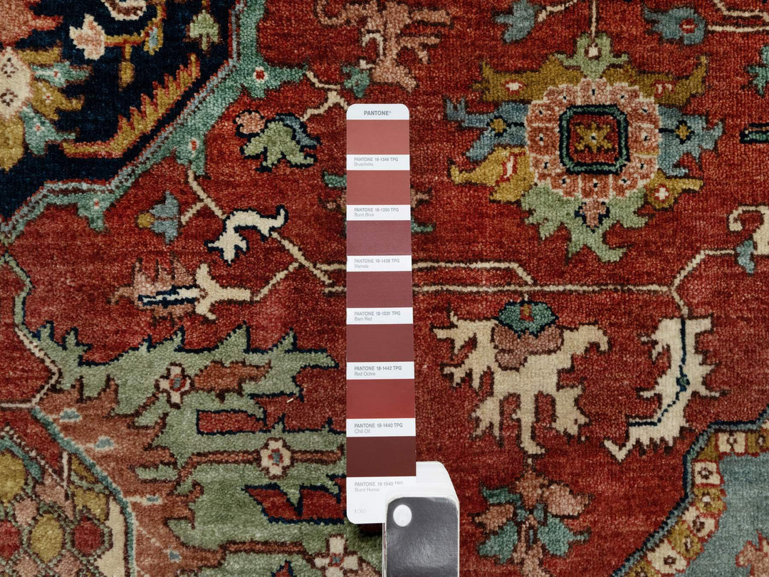 8'1" x 8'1" New Hand Knotted Red Wool Square Oriental Rug - MOA10290731