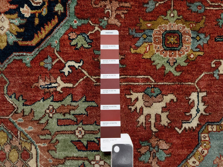 8'1" x 8'1" New Hand Knotted Red Wool Square Oriental Rug - MOA10290731