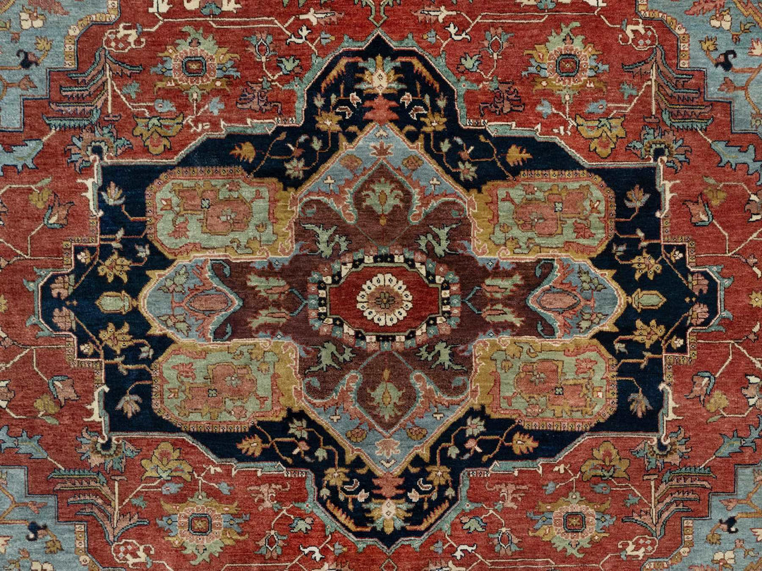 8'1" x 8'1" New Hand Knotted Red Wool Square Oriental Rug - MOA10290731