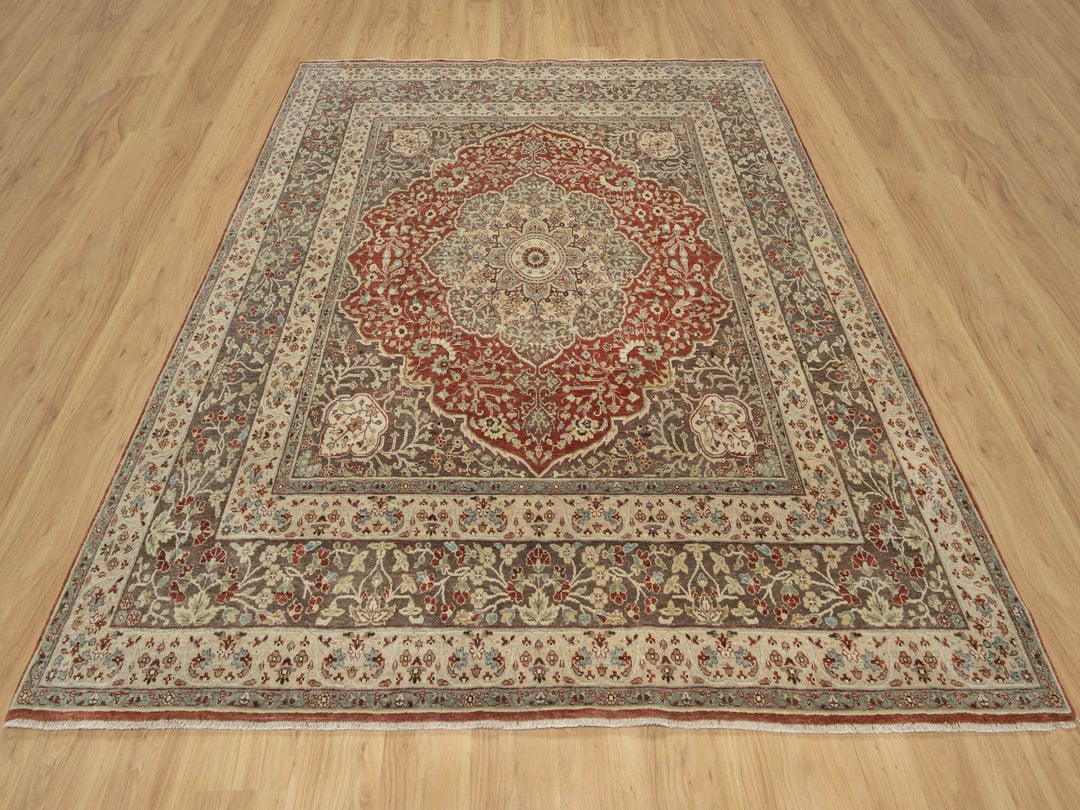 8'0" x 8'2" New Hand Knotted Red Wool Square Oriental Rug - MOA10290736