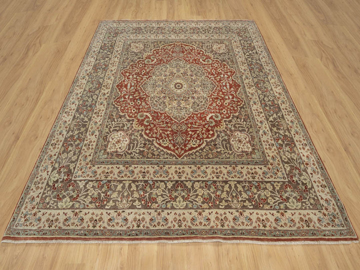 8'0" x 8'2" New Hand Knotted Red Wool Square Oriental Rug - MOA10290736