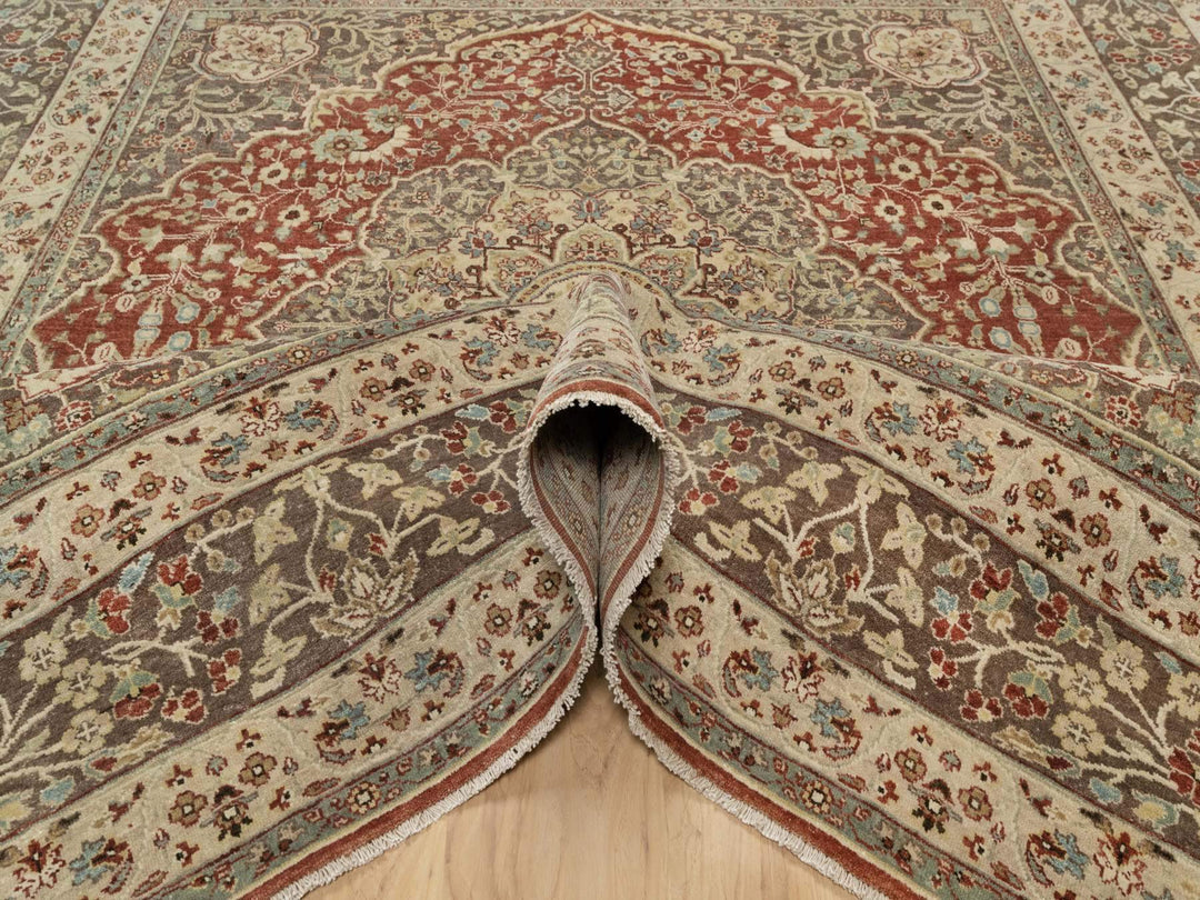 8'0" x 8'2" New Hand Knotted Red Wool Square Oriental Rug - MOA10290736