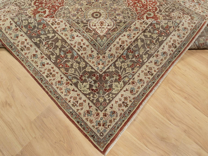 8'0" x 8'2" New Hand Knotted Red Wool Square Oriental Rug - MOA10290736