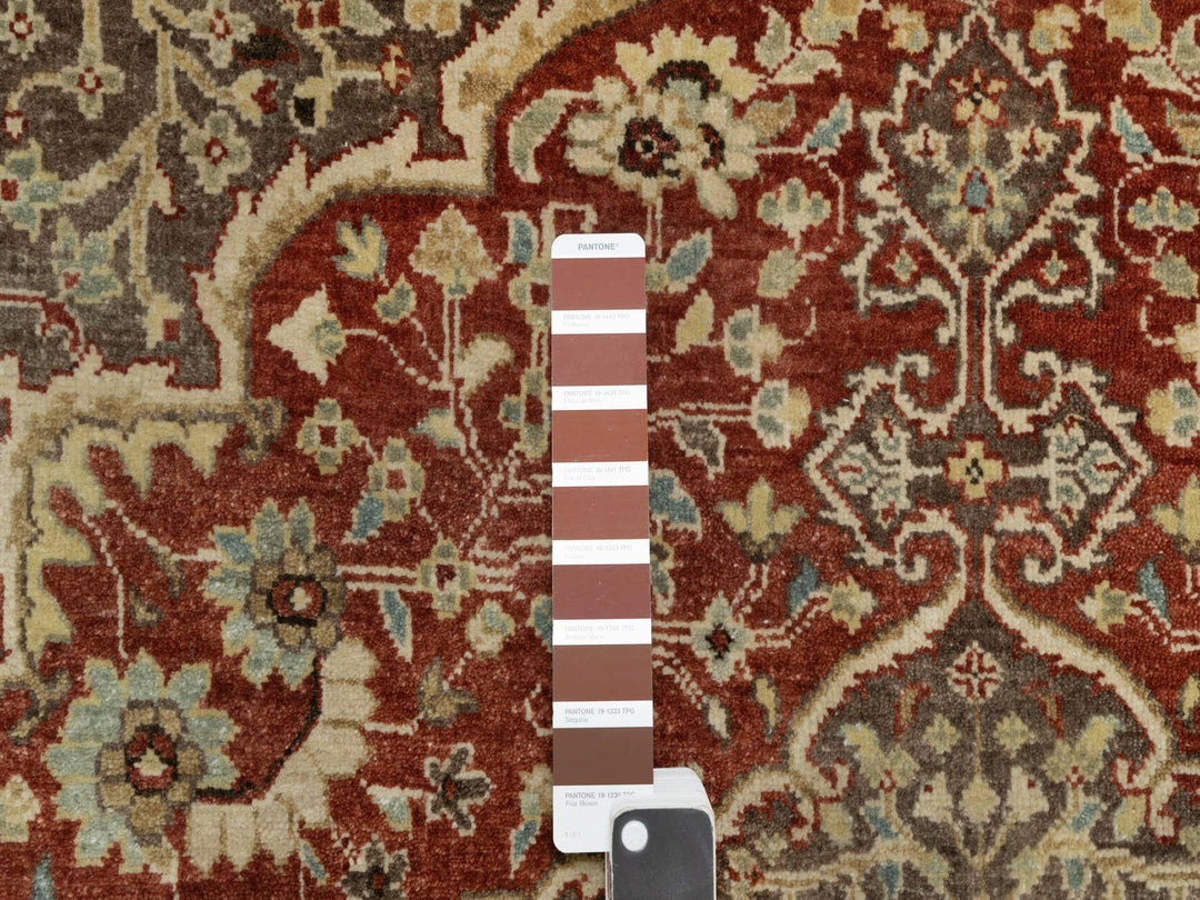 8'0" x 8'2" New Hand Knotted Red Wool Square Oriental Rug - MOA10290736