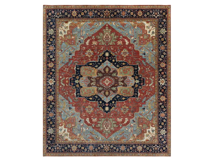 13'9" x 16'2" New Hand Knotted Red Wool Rectangle Oriental Rug - MOA10290744