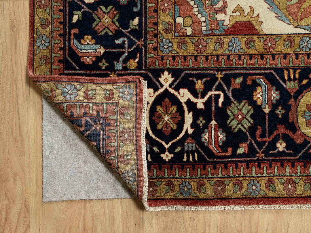 13'9" x 16'2" New Hand Knotted Red Wool Rectangle Oriental Rug - MOA10290744