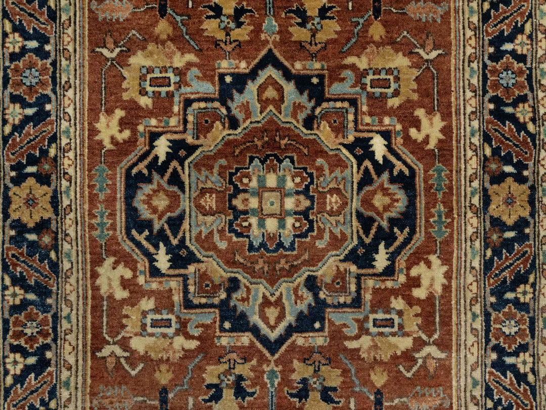 3'1" x 5'2" New Hand Knotted Red Wool Rectangle Oriental Rug - MOA10290747