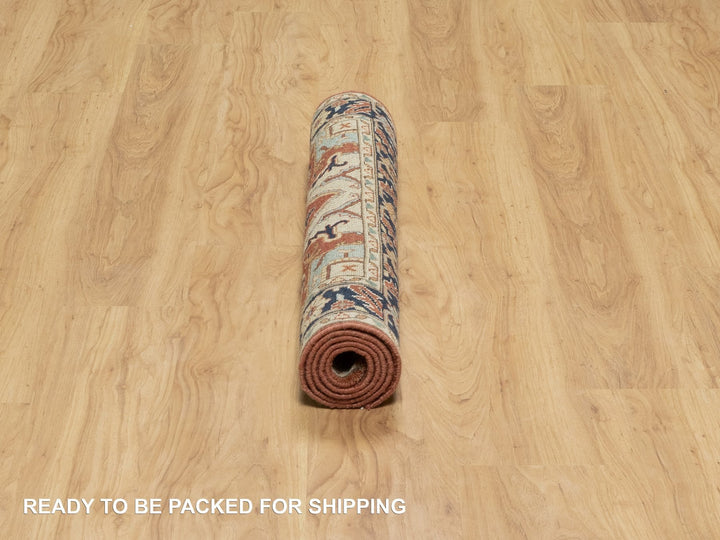 3'1" x 5'2" New Hand Knotted Red Wool Rectangle Oriental Rug - MOA10290747