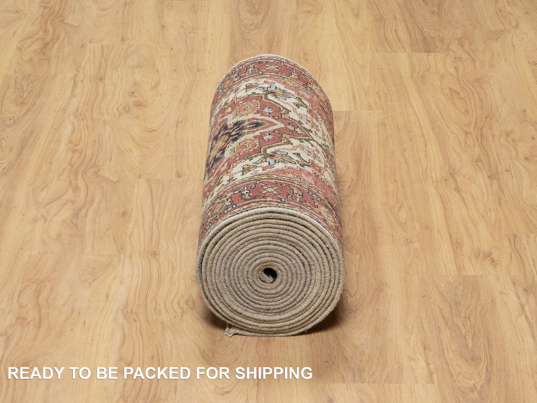 2'7" x 25'5" New Hand Knotted Ivory Wool Runner Oriental Rug - MOA10290751