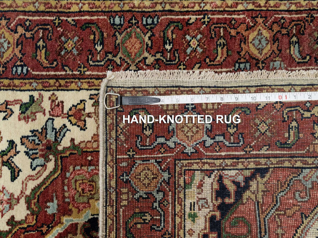 2'7" x 25'5" New Hand Knotted Ivory Wool Runner Oriental Rug - MOA10290751