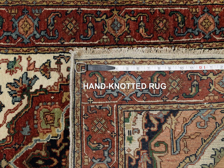 2'7" x 21'10" New Hand Knotted Ivory Wool Runner Oriental Rug - MOA10290752
