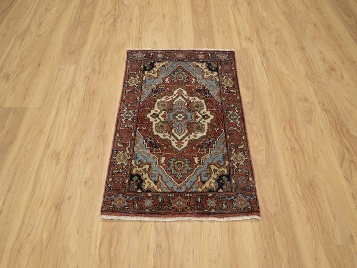 2'0" x 3'2" New Hand Knotted Red Wool Rectangle Oriental Rug - MOA10290755