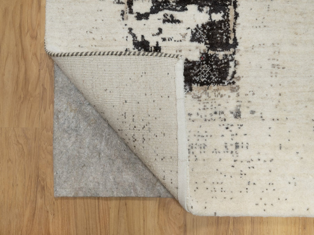 2'6" x 11'7" New Hand Knotted Ivory Wool Runner Oriental Rug - MOA10290760