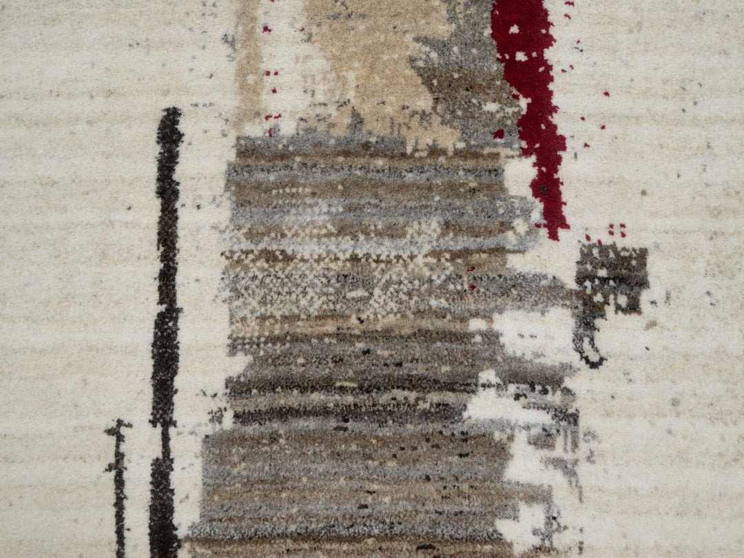 2'6" x 11'7" New Hand Knotted Ivory Wool Runner Oriental Rug - MOA10290760