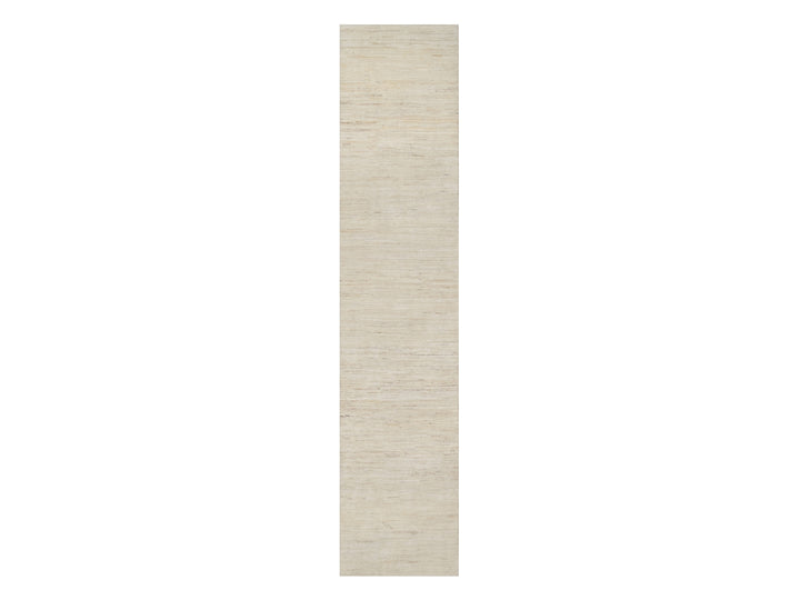 2'6" x 11'10" New Hand Knotted Ivory Wool Runner Oriental Rug - MOA10290763