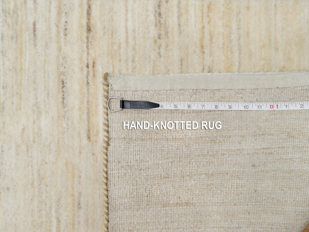 2'6" x 11'10" New Hand Knotted Ivory Wool Runner Oriental Rug - MOA10290763