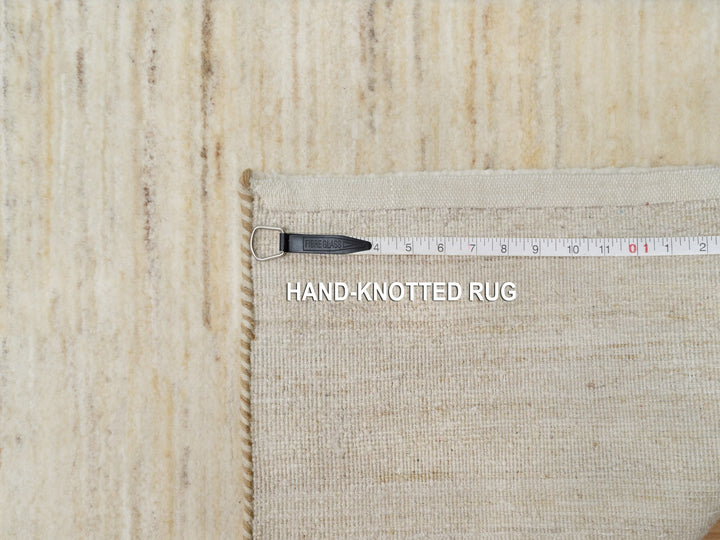 2'6" x 11'10" New Hand Knotted Ivory Wool Runner Oriental Rug - MOA10290763