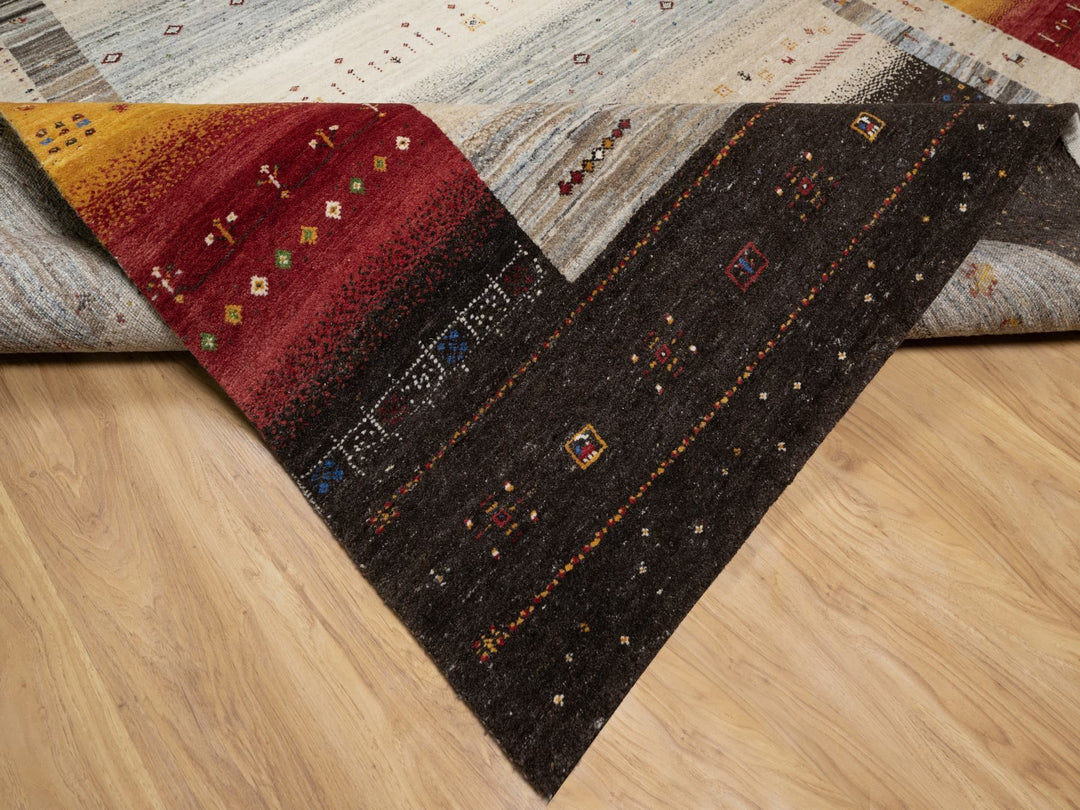 8'0" x 9'9" New Hand Knotted Brown Wool Rectangle Oriental Rug - MOA10290766