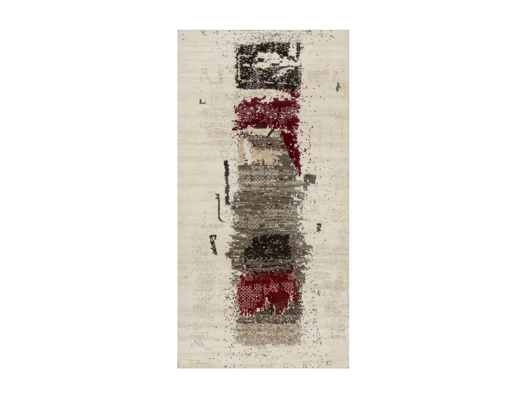 2'4" x 4'8" New Hand Knotted Ivory Wool Runner Oriental Rug - MOA10290768