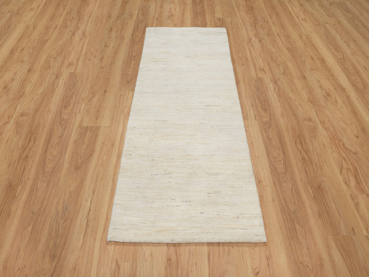 2'6" x 5'10" New Hand Knotted Ivory Wool Runner Oriental Rug - MOA10290772