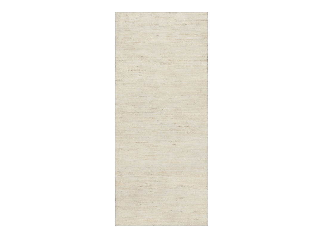 2'5" x 5'10" New Hand Knotted Ivory Wool Runner Oriental Rug - MOA10290773