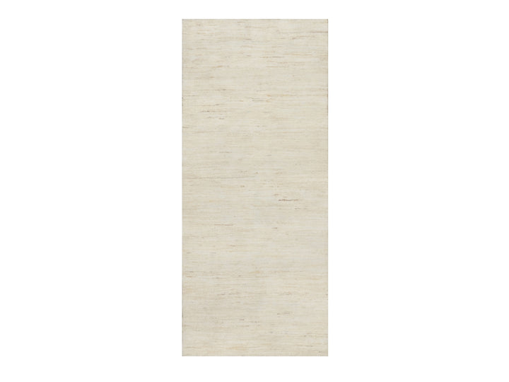 2'5" x 5'10" New Hand Knotted Ivory Wool Runner Oriental Rug - MOA10290773