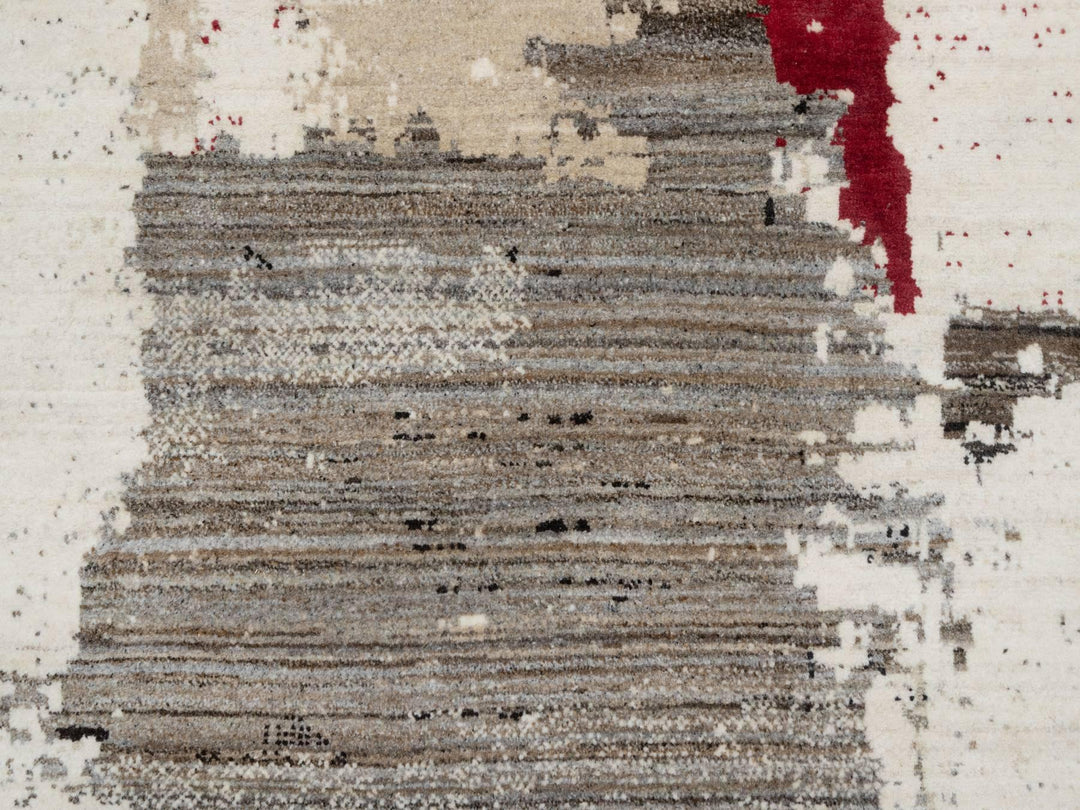9'0" x 12'0" New Hand Knotted Ivory Wool Rectangle Oriental Rug - MOA10290782