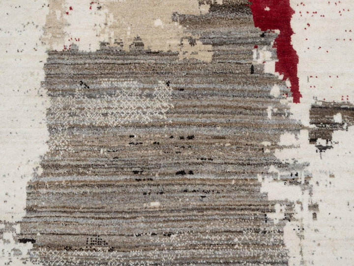 9'0" x 12'0" New Hand Knotted Ivory Wool Rectangle Oriental Rug - MOA10290782