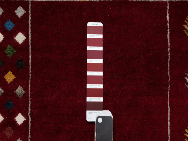 8'0" x 10'1" New Hand Knotted Red Wool Rectangle Oriental Rug - MOA10290784